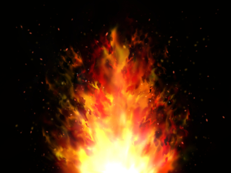 属性バーストエフェクト【火】スキル発動 バトル,火属性,エフェクト,必殺技,魔法,ファンタジー,炎,赤,web素材,黄色のイラスト素材