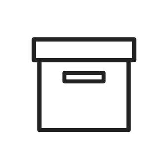収納マーク（枠・黒） 収納,アイコン,箱,ボックス,保管,管理,黒,シンプル,線画,枠のイラスト素材