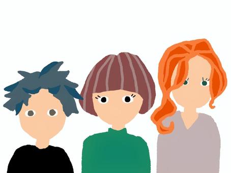 色んな個性 色んな個性 人,若い,女の子,男の子,ヘアスタイル,ヘアカラー,綺麗,かわいい,かっこいい,クールのイラスト素材