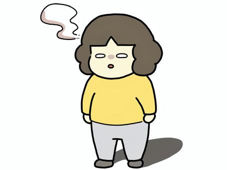 棒立ちの人（白目） 気絶,白目,疲れる,疲れた,疲労,失神,気を失う,無反応,無理,限界のイラスト素材