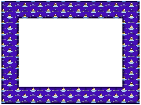 プリンの額縁フレ−ム　青 プリン,額縁,フレ−ム,ポストカード,メッセージカード,飾り枠,あしらい,柄,パターン,青のイラスト素材