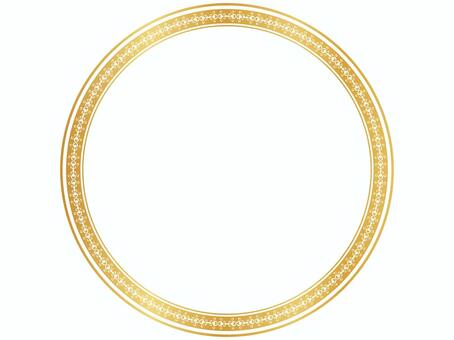 シャイニーな高級感のある丸い飾り枠 丸,フレーム,背景,ゴールド,円形,光沢,きらめき,輝き,高級感,ラグジュアリーのイラスト素材