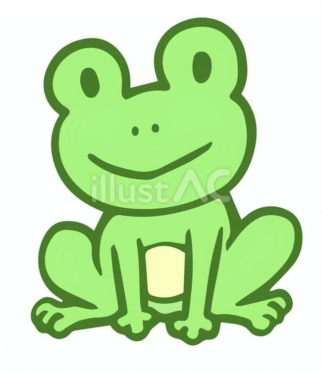 ちょこんと座っている一匹のカエル カエル,雨蛙,両生類のイラスト素材