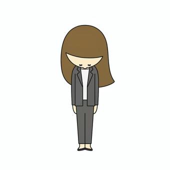 正面から見たお辞儀をするスーツの女性 正面から見たお辞儀をするスーツの女性 女性,人物,お辞儀のイラスト素材