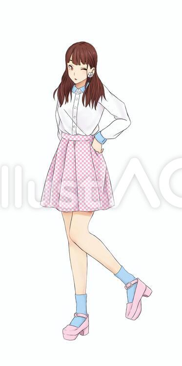 絵柄②女性49(10代) 女性,イラスト,可愛いのイラスト素材