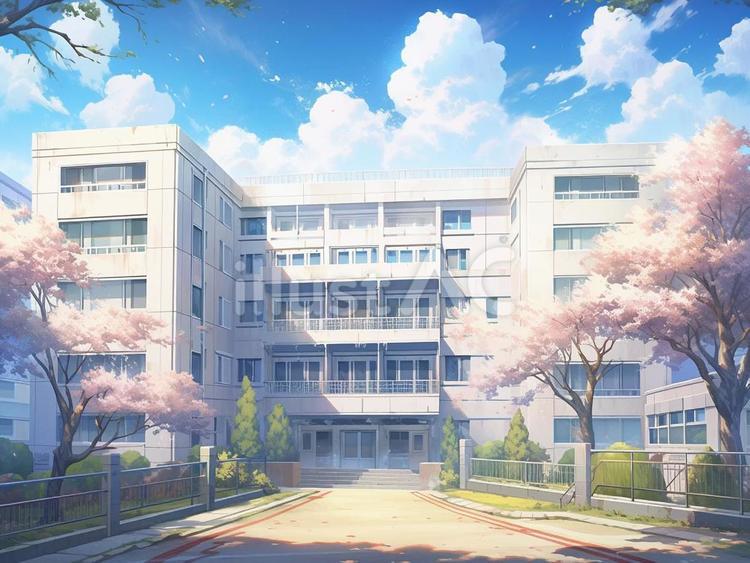 中学校校舎 中学校,学校,校舎のイラスト素材