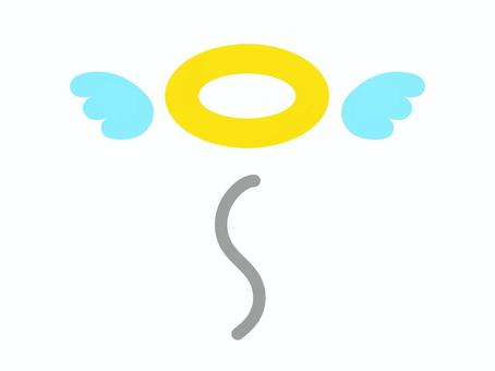 かわいい天使の輪と羽のイラスト／主線なし 天使の輪,天使,昇天,成仏,死亡,死,魂,輪,羽根,かわいいのイラスト素材