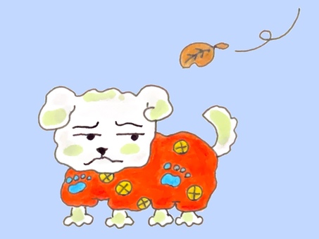 寒くて機嫌の悪い犬 寒くて機嫌の悪い犬 犬,寒い,秋,冬,洋服,かわいい,不機嫌のイラスト素材