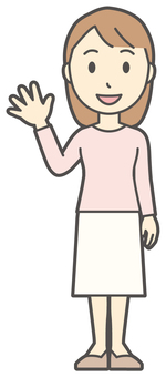  ロングヘア女性-409-全身