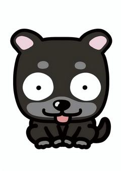 いぬ 犬,かわいい,黒い,手描き,正面のイラスト素材