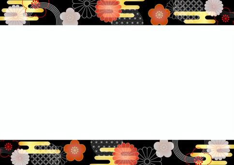 和風でお洒落なフレーム お正月,和風,フレームのイラスト素材