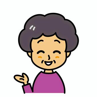 おばあさん　案内 説明,おばあさん,高齢者,案内,おすすめ,シニア,年配,女性,中高年,祖母のイラスト素材