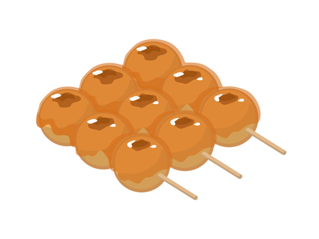 おいしそうなみたらし団子のイラスト素材 みたらし,団子,餅,和菓子,お菓子,おやつ,食べ物,おいしい,甘い,甘味のイラスト素材
