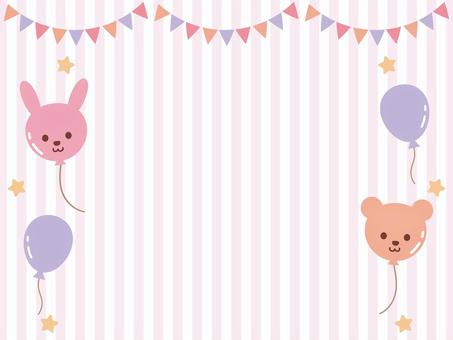 Animal balloon celebration frame, , JPG, PNG and AI