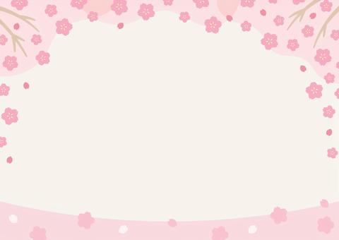 桜の花の春の背景 桜,春,背景,フレーム,さくら,花,花びら,枠,飾り枠,おしゃれのイラスト素材