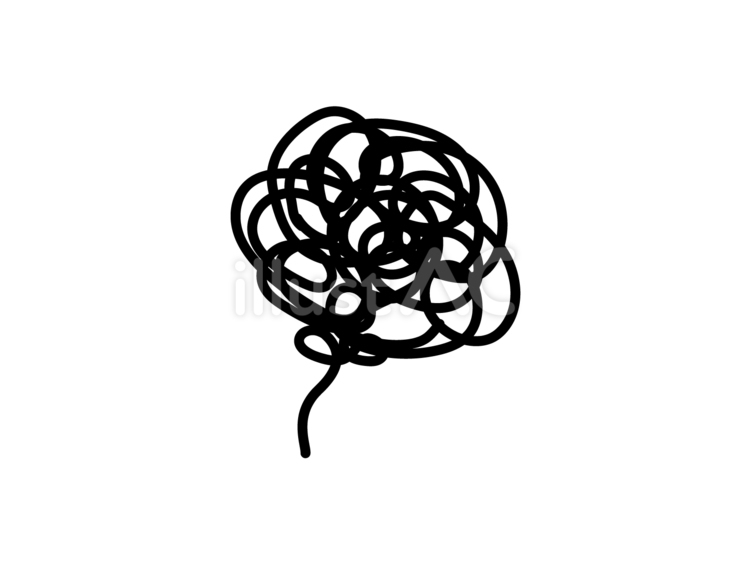 漫符　ぐるぐるした困惑マーク　 漫符,困惑,ぐるぐるのイラスト素材