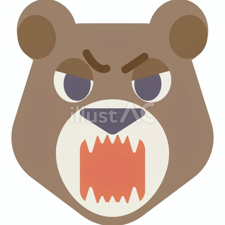 【そのまま使える】クマの顔3 クマ,熊,動物のイラスト素材