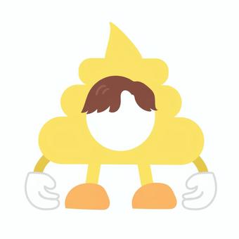 顔はめパネル_うんちのキャラ(髪あり) 顔,顔はめ,パネル,顔はめパネル,髪,うんち,うんこ,便,キャラクター,オリジナルのイラスト素材