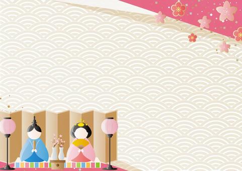 Japanese style background material for Hinamatsuri image, , JPG