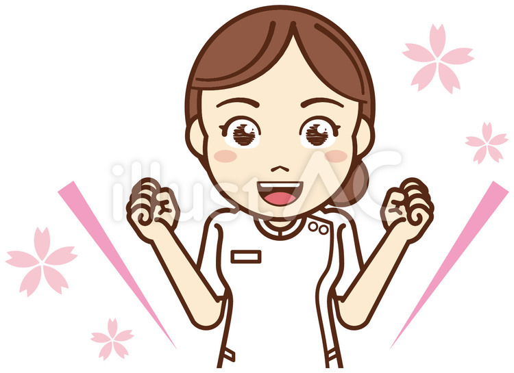 介護士・女性・新社会人・がんばる！ 介護,介護士,看護師のイラスト素材