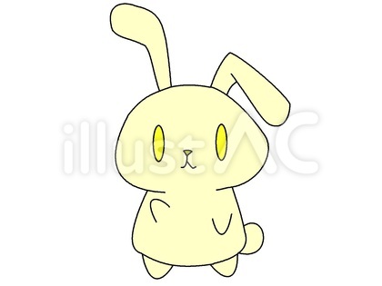 白いうさぎは手を上げる
