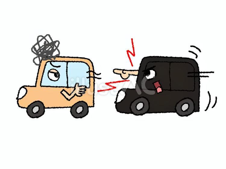 煽り運転 乗り物,自動車,注意喚起のイラスト素材