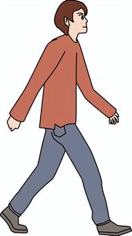 歩行者男性 歩行者男性 歩行者,歩く,人物,横向き,カジュアル,若い,男性のイラスト素材