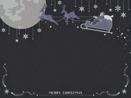 クリスマスに使えるフレーム背景33 クリスマスに使えるフレーム背景33 クリスマス,メリークリスマス,xmas,冬,サンタ,サンタさん,トナカイ,夜空,月,ソリのイラスト素材