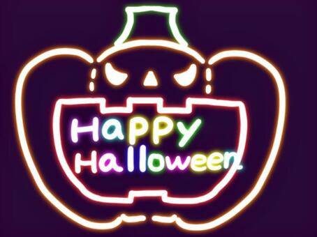 ジャックオーランタネオン ハロウィン,ジャックオーランタ,かぼちゃ,ハッピーハロウィン,happy,halloween,ネオン,輝き,キラキラ,ロゴのイラスト素材
