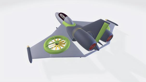 ツインローターツインジェット偵察機④ 戦闘機,偵察機,コックピット,ジェット,ブースター,ローター,パワーノズル,垂直尾翼,デルタ翼,sfのイラスト素材