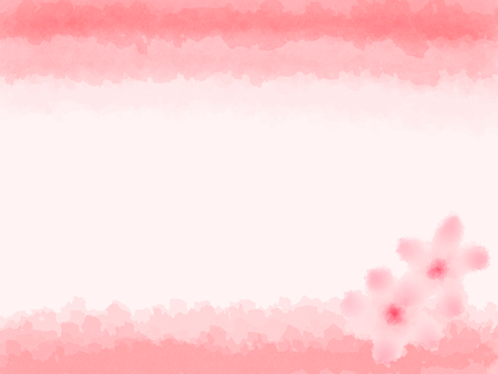 ピンク色の花のカードイラスト