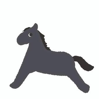 黒い馬イラスト　干支　競馬　午年 馬,干支,動物,動物園,競馬,競馬場,牧場,午年,かわいい,アナログのイラスト素材