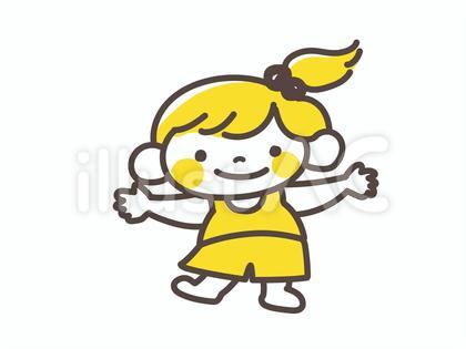 手を広げるタンクトップを着た女の子