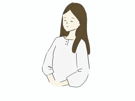 リラックスする女性（カラー） リラックス,瞑想,安心,落ち着く,眠る,寝る,深呼吸,呼吸,整える,女性のイラスト素材