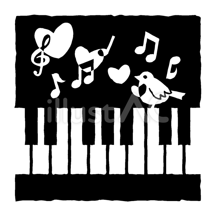 ぴあのことり ピアノ,鍵盤,小鳥のイラスト素材