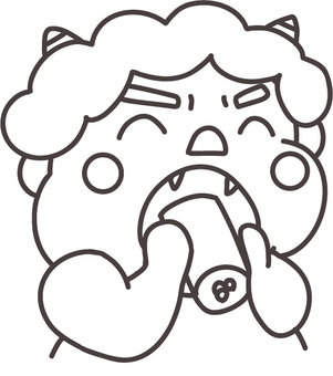 笑顔で恵方巻きを食べる赤鬼の線画イラスト 笑顔で恵方巻きを食べる赤鬼の線画イラスト 節分,恵方巻き,赤鬼,食べる,笑顔,あーん,かわいい,線画,白黒,塗り絵のイラスト素材