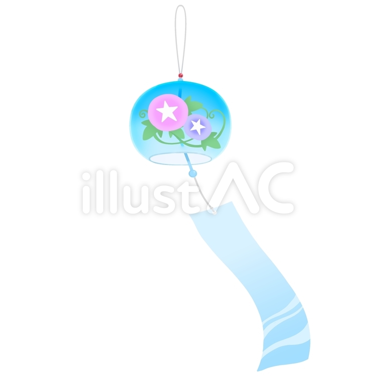 風鈴（朝顔） 風鈴,夏,朝顔のイラスト素材