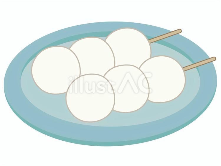 白玉串だんご　白背景 串団子,白玉,月見だんごのイラスト素材