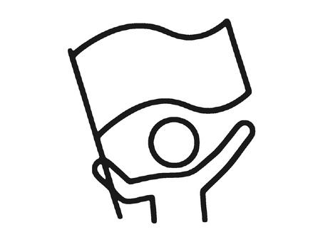 白色の旗を振る人物 旗,フラッグ,応援,旗を振る,応援団,声援,エール,観戦,スポーツ,試合のイラスト素材