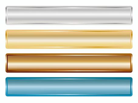 メタル系のテロップベースセット フレーム,テロップ,テロップベース,金,銀,銅,長方形,メタル,プラチナ,青のイラスト素材