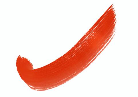 筆文字　アクセント 筆,筆文字,毛筆,線,アクセント,チェック,チェックマーク,手書き,ワンポイント,赤のイラスト素材