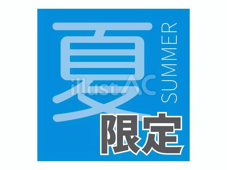 季節限定表記アイコン（夏） 限定,アイコン,限定商品のイラスト素材