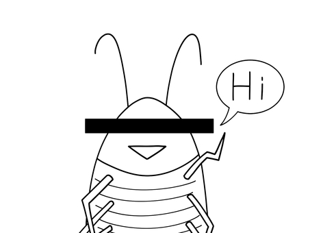 嫌いなあいつ　ゴキブリ　色なし ゴキブリ,害虫,hi,イラスト,シンプル,素早い,飛ぶ,カサカサ,嫌い,苦手のイラスト素材
