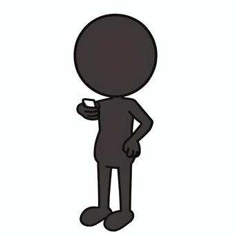 スマホを見る棒人間 棒人間,スマートフォン,携帯,スマホ,画面,確認,通知,メッセージ,通話,通信のイラスト素材