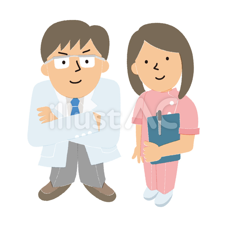 お医者さんと看護士さん 医者,医師,看護士のイラスト素材