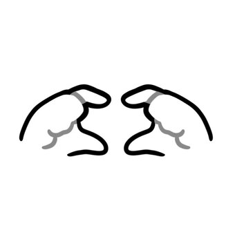 両手で指ハート　モノクロ 両手,ハート,気持ち,好き,手のひら,アイコン,シンプル,イラスト,モノクロ,白黒のイラスト素材