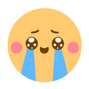 かわいい顔文字•ぴえん泣き（感動） ぴえん,感激,感動,泣く,嬉し泣き,ポジティブ,シンプル,かわいい,ゆるい,ワンポイントのイラスト素材