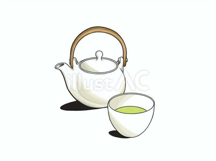 ほっと一息つく時の急須とお茶のセット 急須,日本茶,日本茶セットのイラスト素材