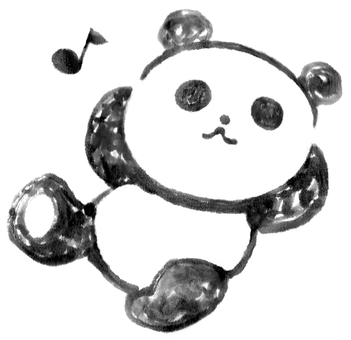 Illustration, panda, hand drawn, brush painting, JPG and PNG