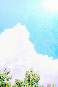 Illustration, summer, sky, blue sky, 